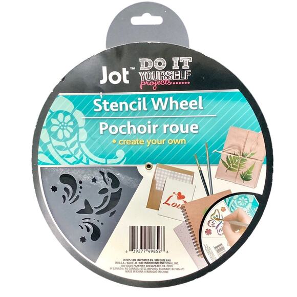Jot Do It Yourself Stencil Wheel Dolphin, Shells, Boat, Palms - Picture 1 of 6